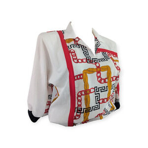 Vintage 80's Women's Donnkenny Nautical Polo Windbreaker Pullover Medium